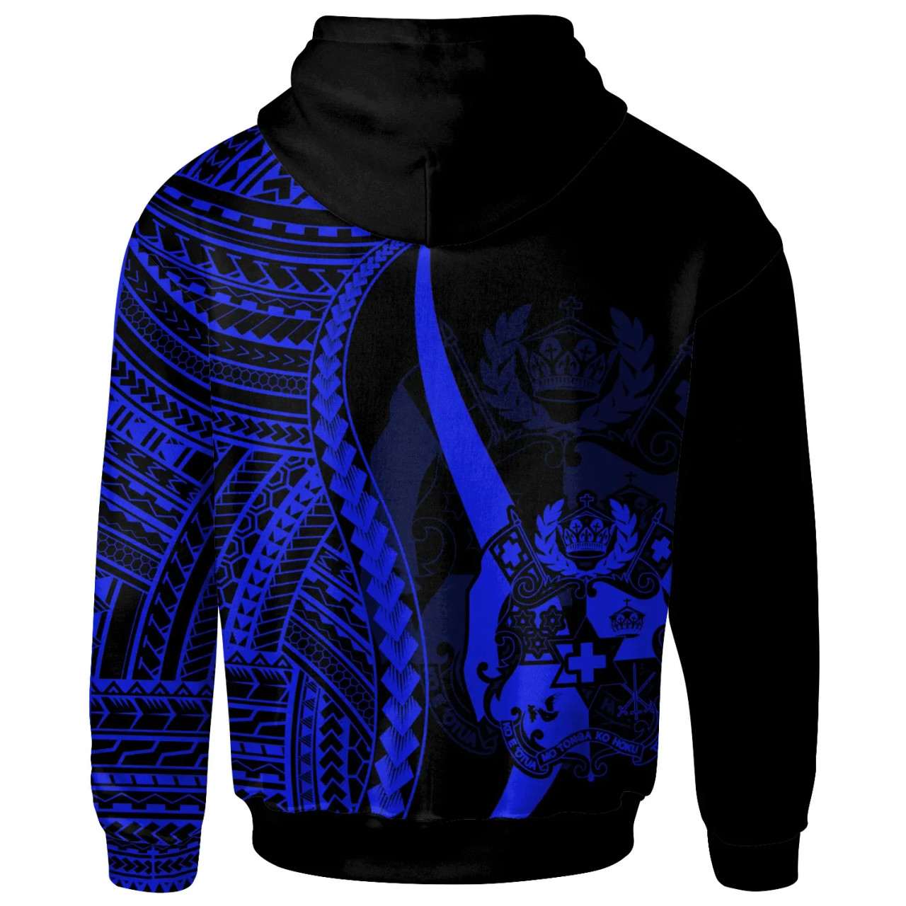 Tonga Custom Personalised Hoodie Blue - Tentacle Tribal Pattern