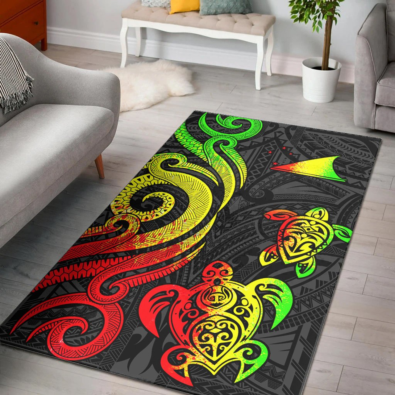 Tokelau Area Rug - Regaae Tentacle Turtle Polynesian 1