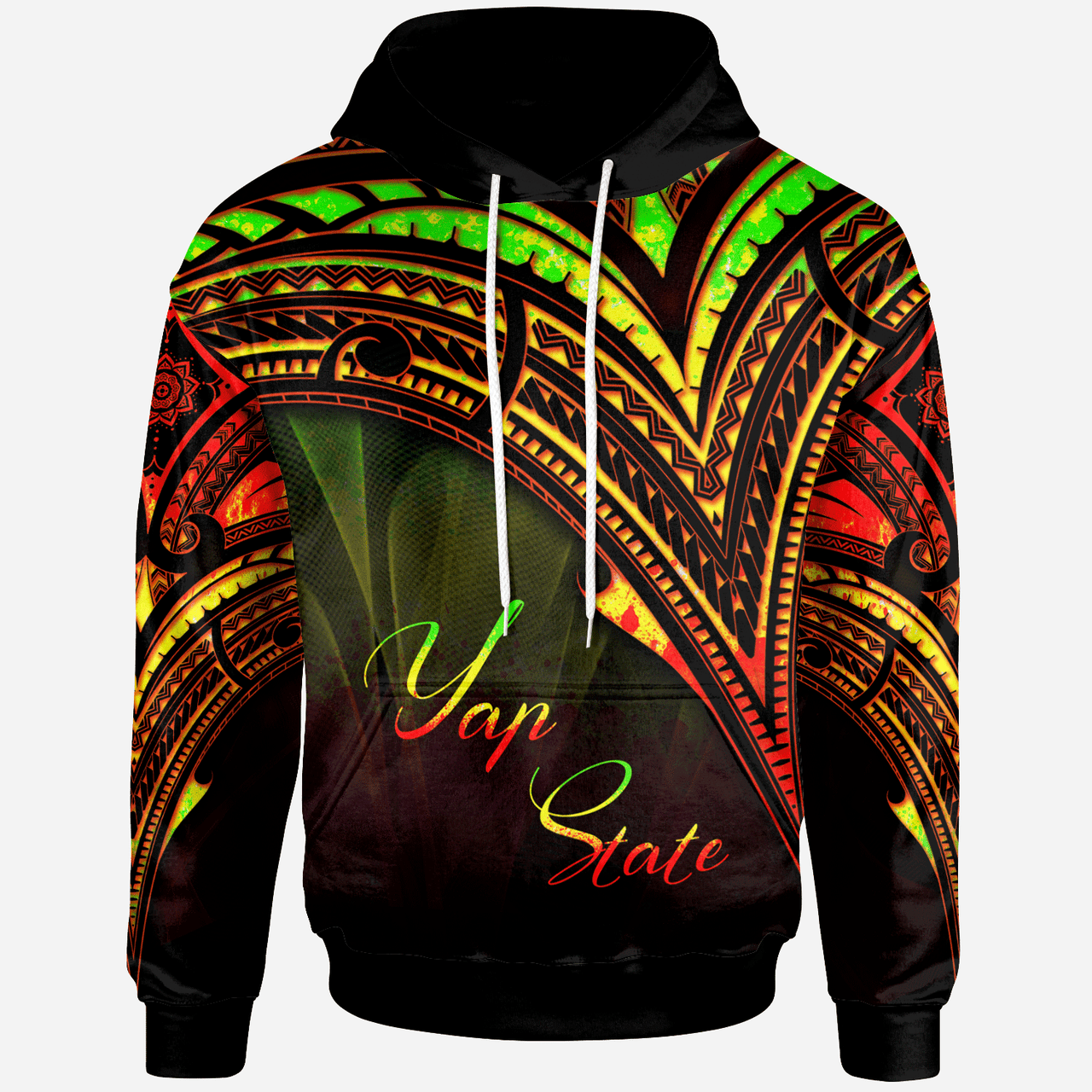 Yap State Hoodie - Reggae Color Cross Style