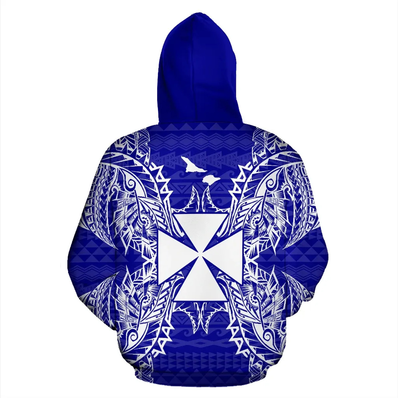 Wallis And Futuna Polynesian All Over Hoodie Map Blue