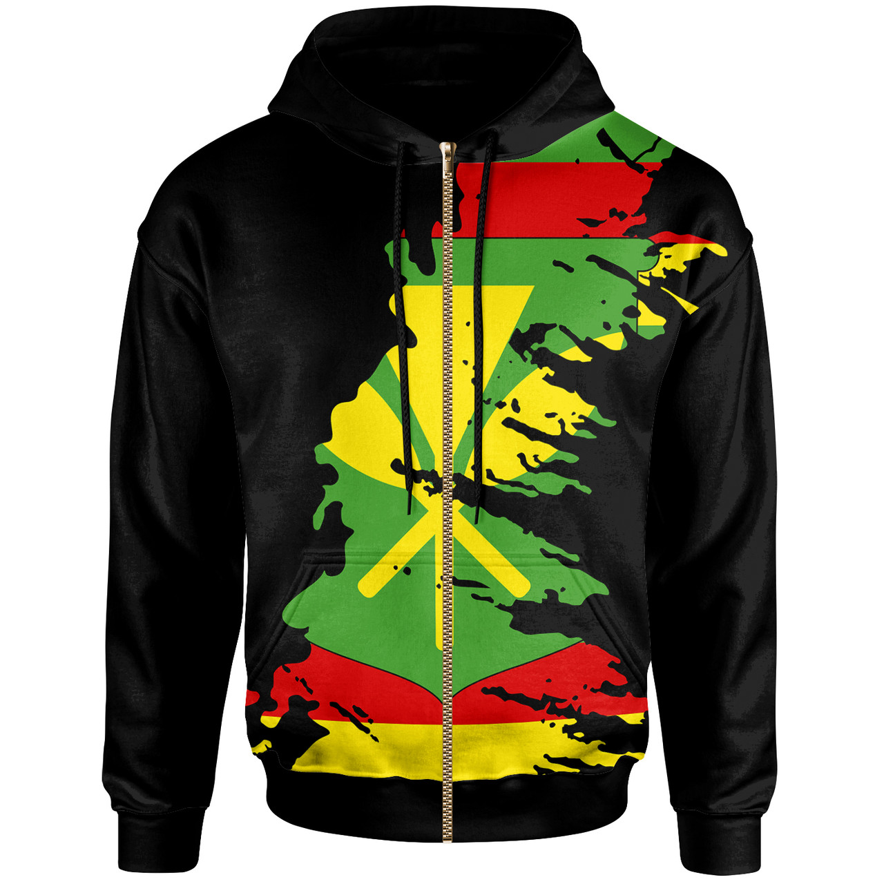 Hawaii Hoodie - Hawaii Kanaka Maoli Flag Painting