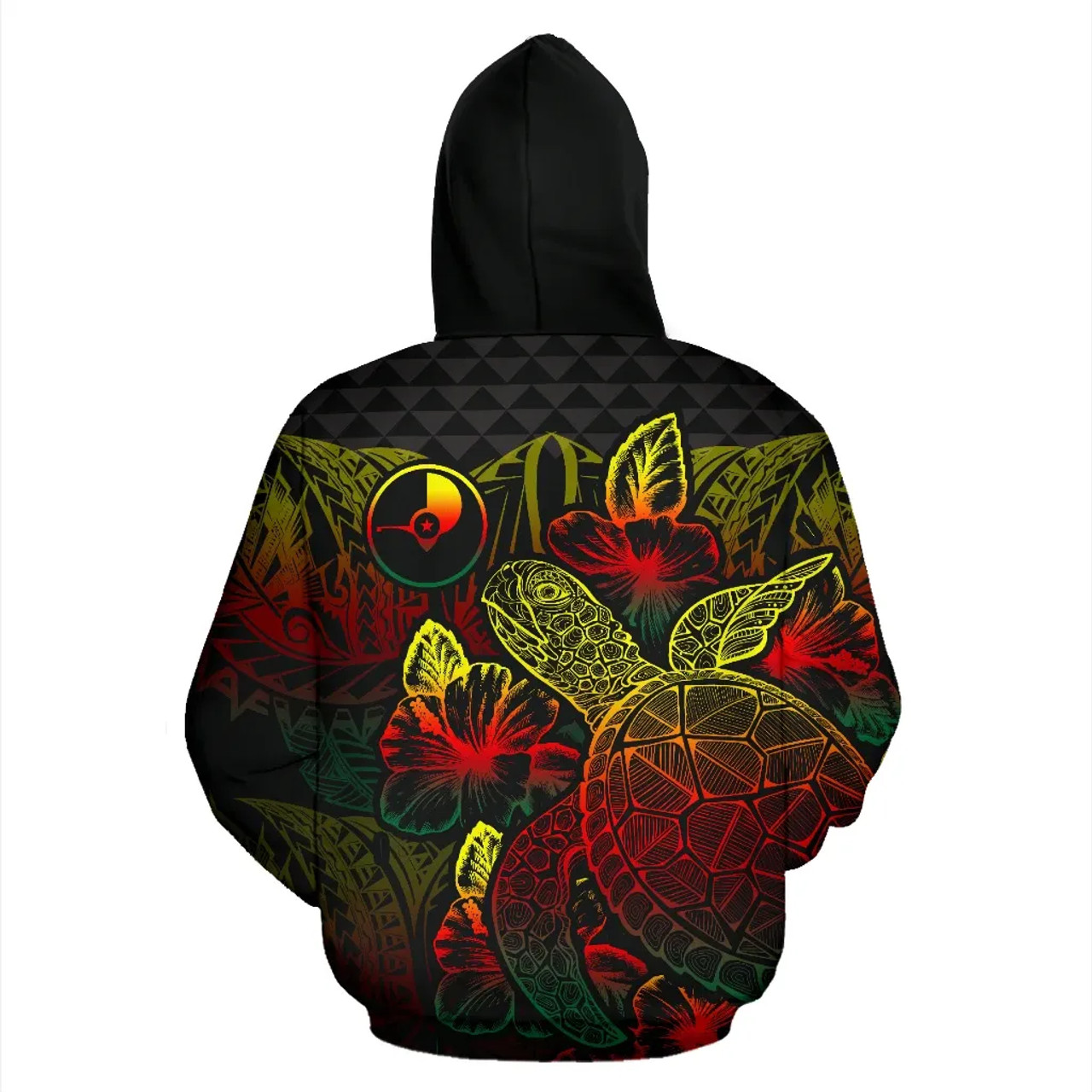 Yap Polynesian Hoodie Turtle Hibiscus Reggae