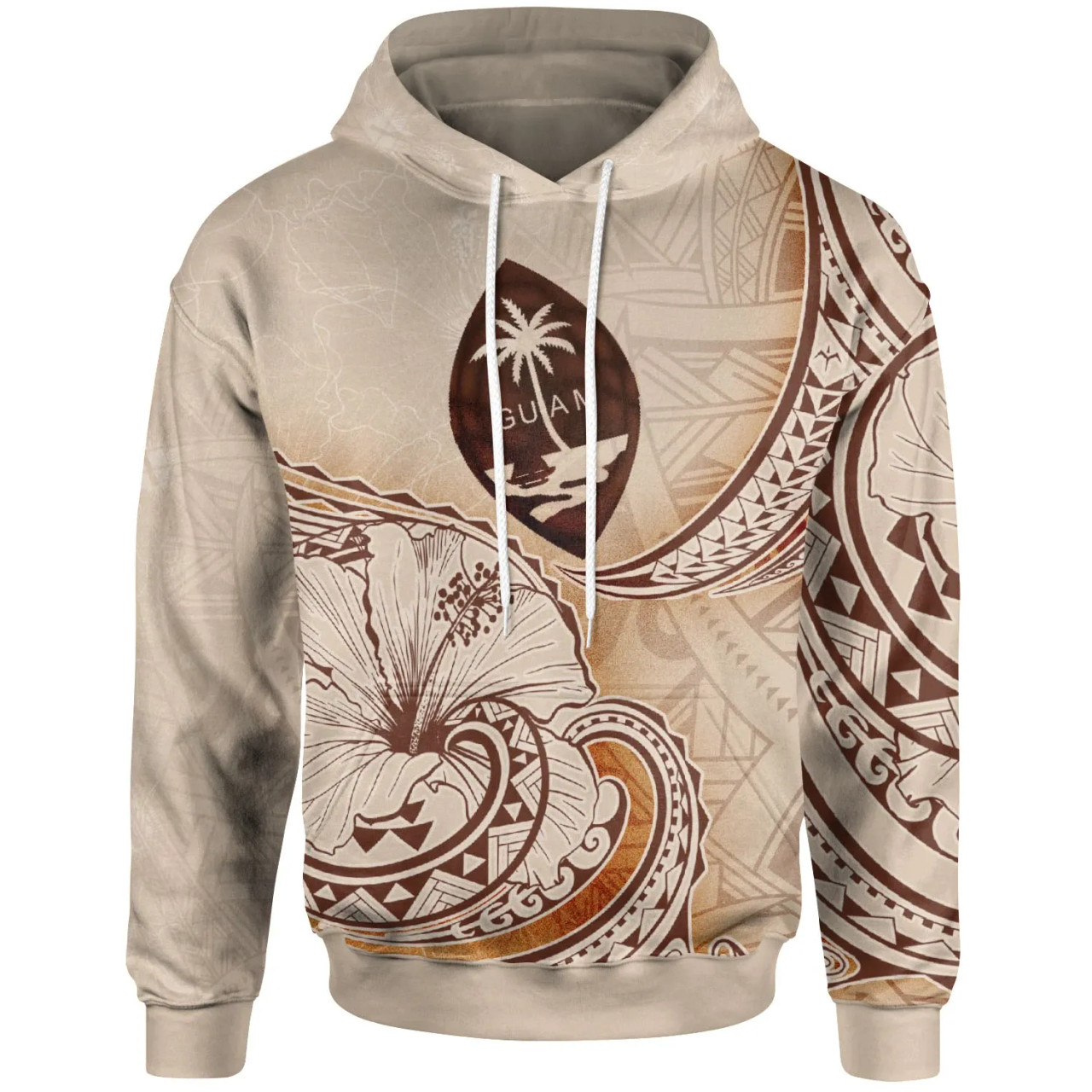 Guam Hoodie - Hibiscus Flowers Vintage Style