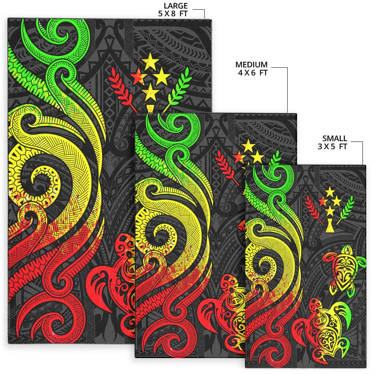 Kosrae Area Rug - Reggae Tentacle Turtle Polynesian 7