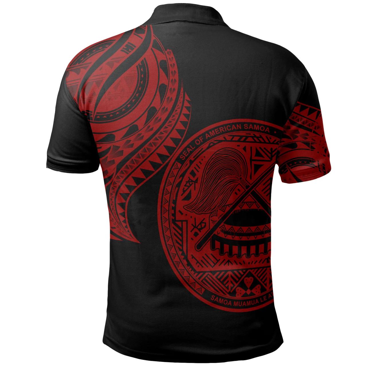 American Samoa Custom Personalised Polo Shirt - American Samoa Tatau Red Patterns 2