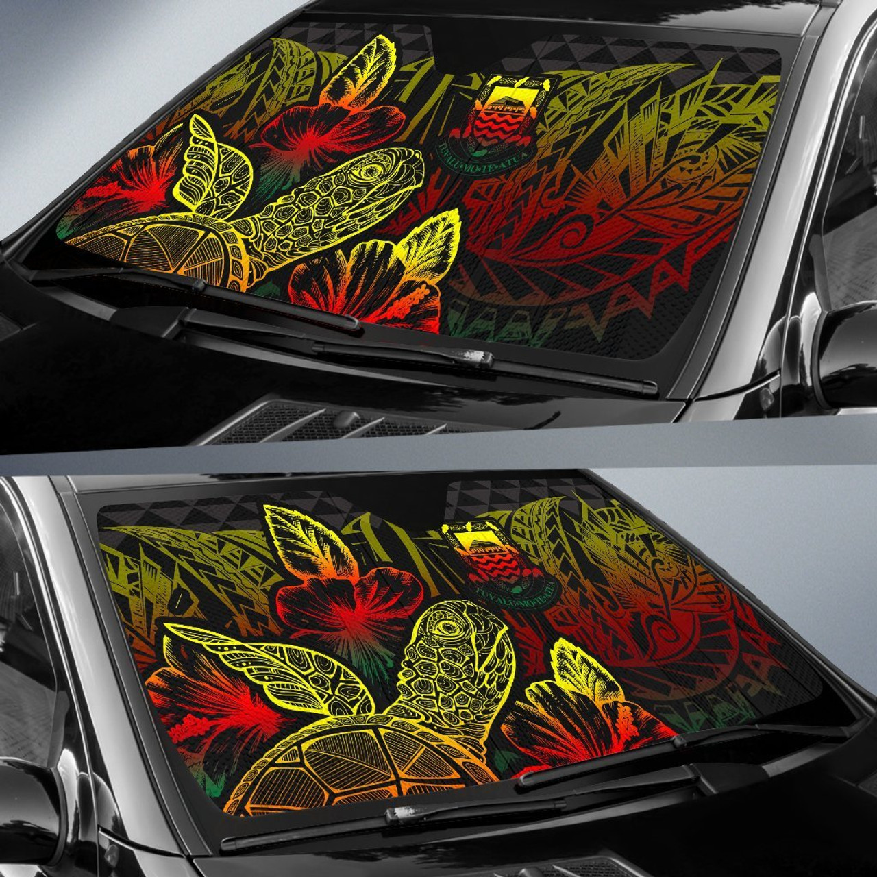 Tuvalu Auto Sun Shades Turtle Hibiscus Reggae