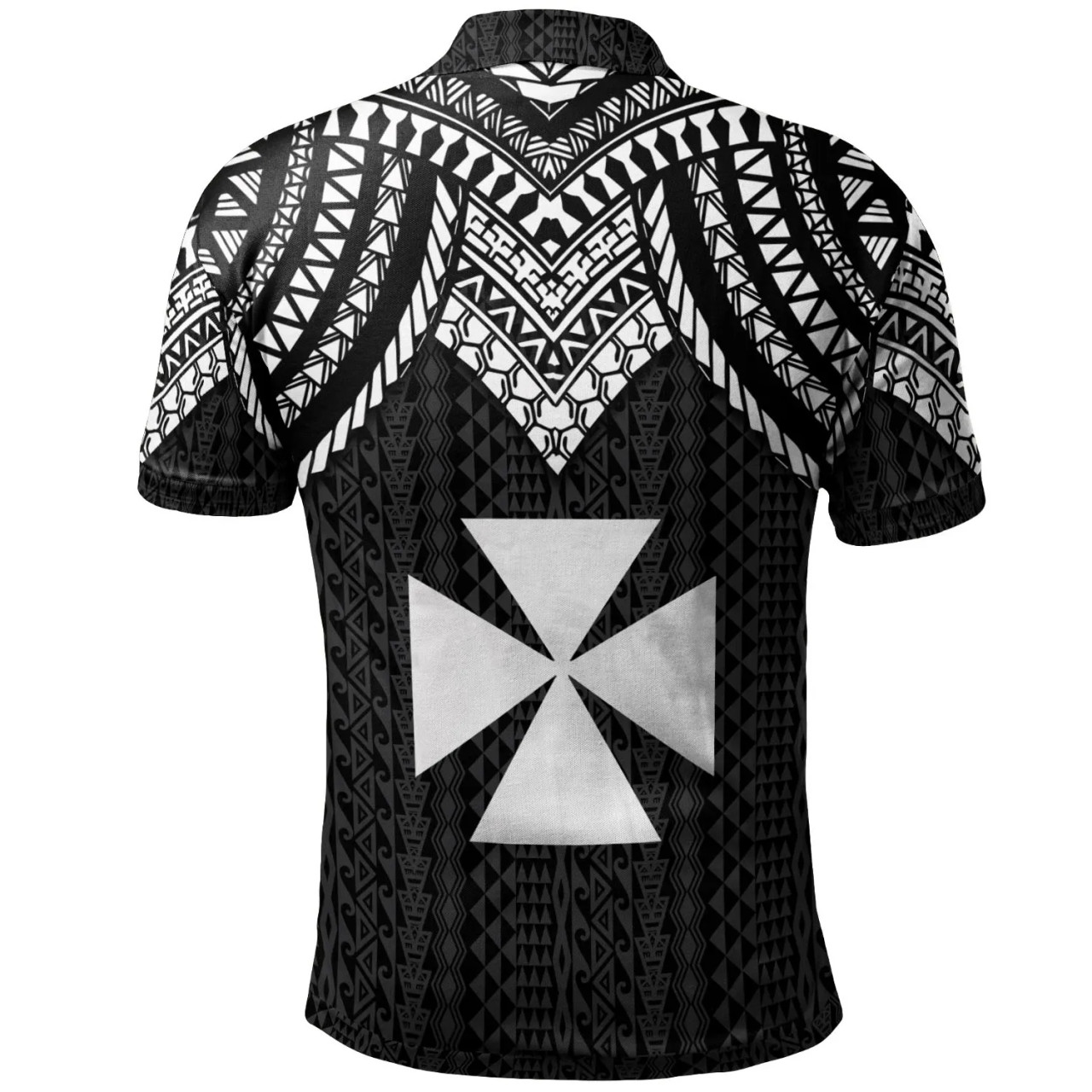 Wallis And Futuna Polo Shirt - Polynesian Armor Style Black 2