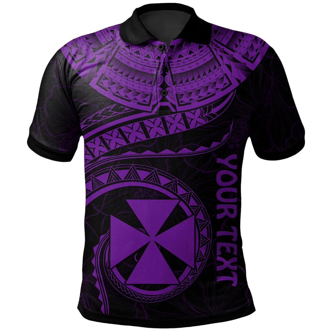 Wallis and Futuna Polynesian Personalised Polo Shirt - Wallis and Futuna Waves (Purple) 1