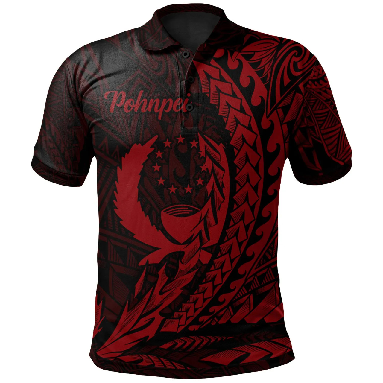 Pohnpei State Polo Shirt - Red Wings Style 1