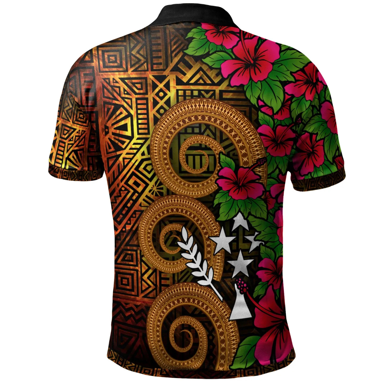 Kosrae Micronesia Polynesian Polo Shirt - Hibiscus Vintage 2