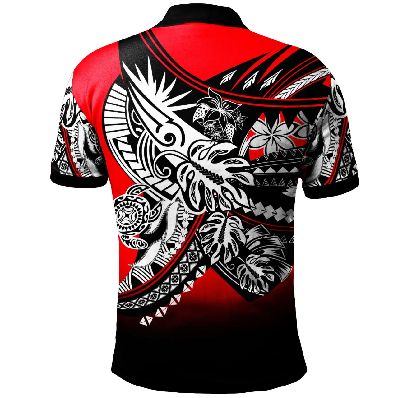 Vanuatu Polo Shirt - Tribal Jungle Red Pattern 2