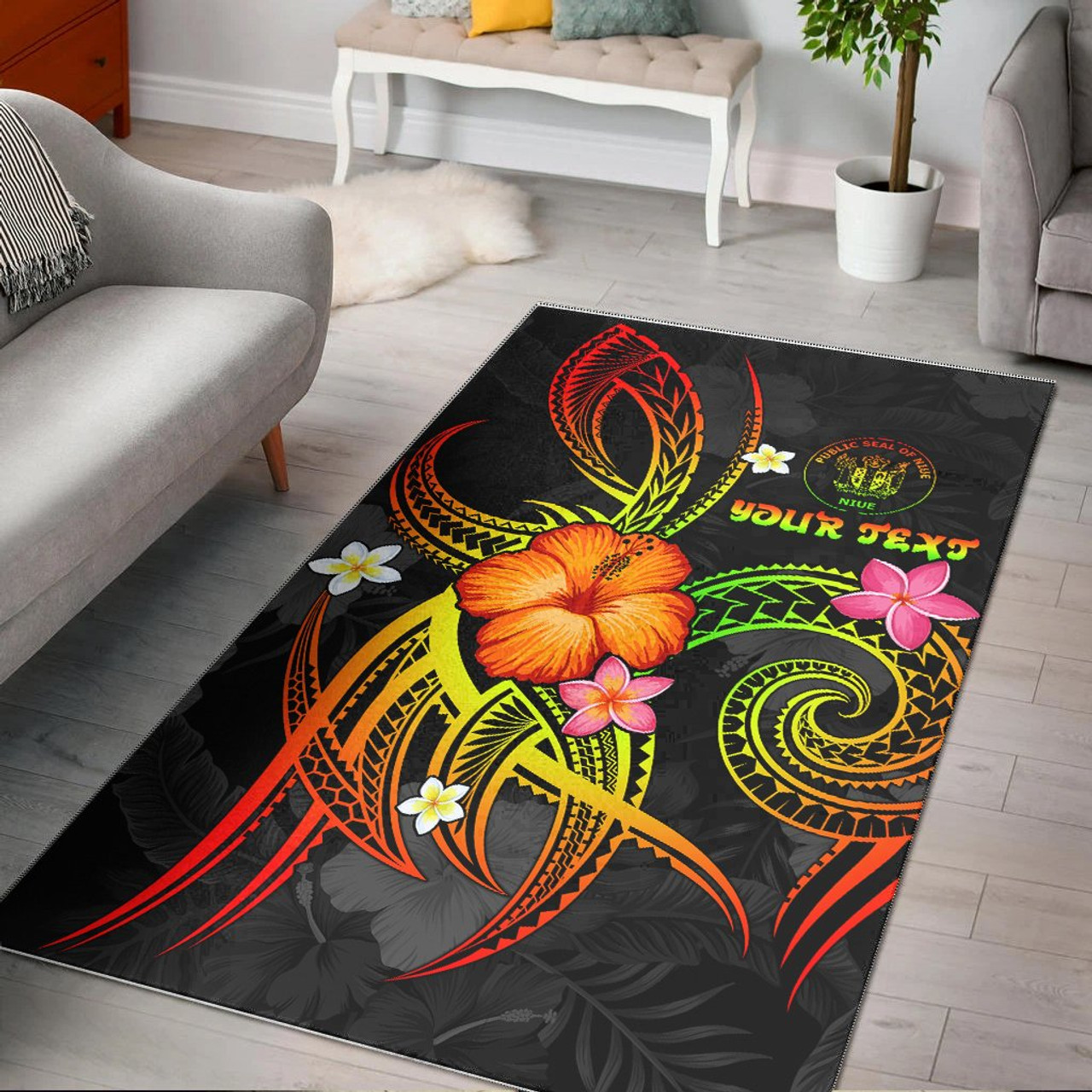 Niue Polynesian Personalised Area Rug - Legend of Niue (Reggae) Polynesian 1