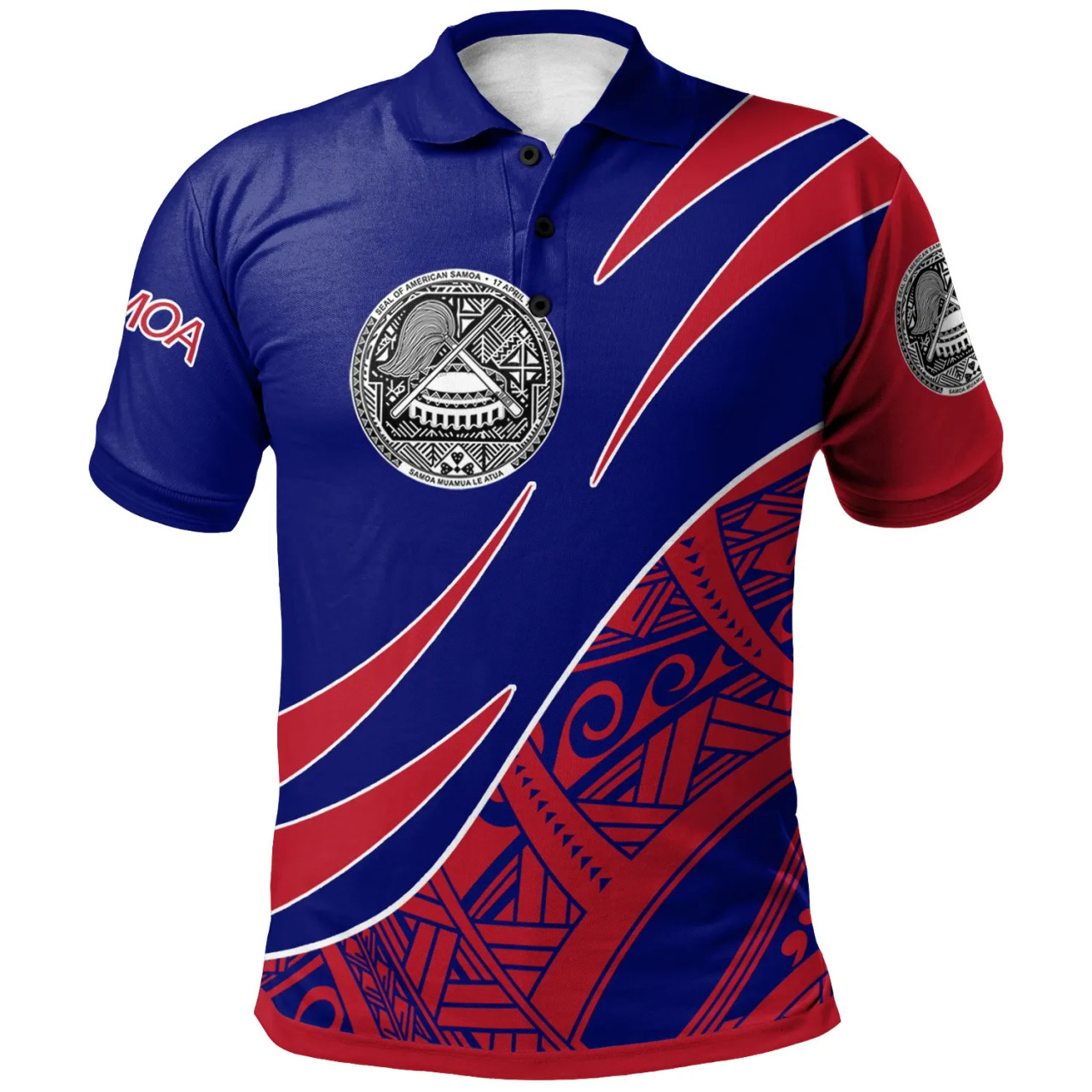 American Samoa Polo Shirt - Symmetrical Lines 1
