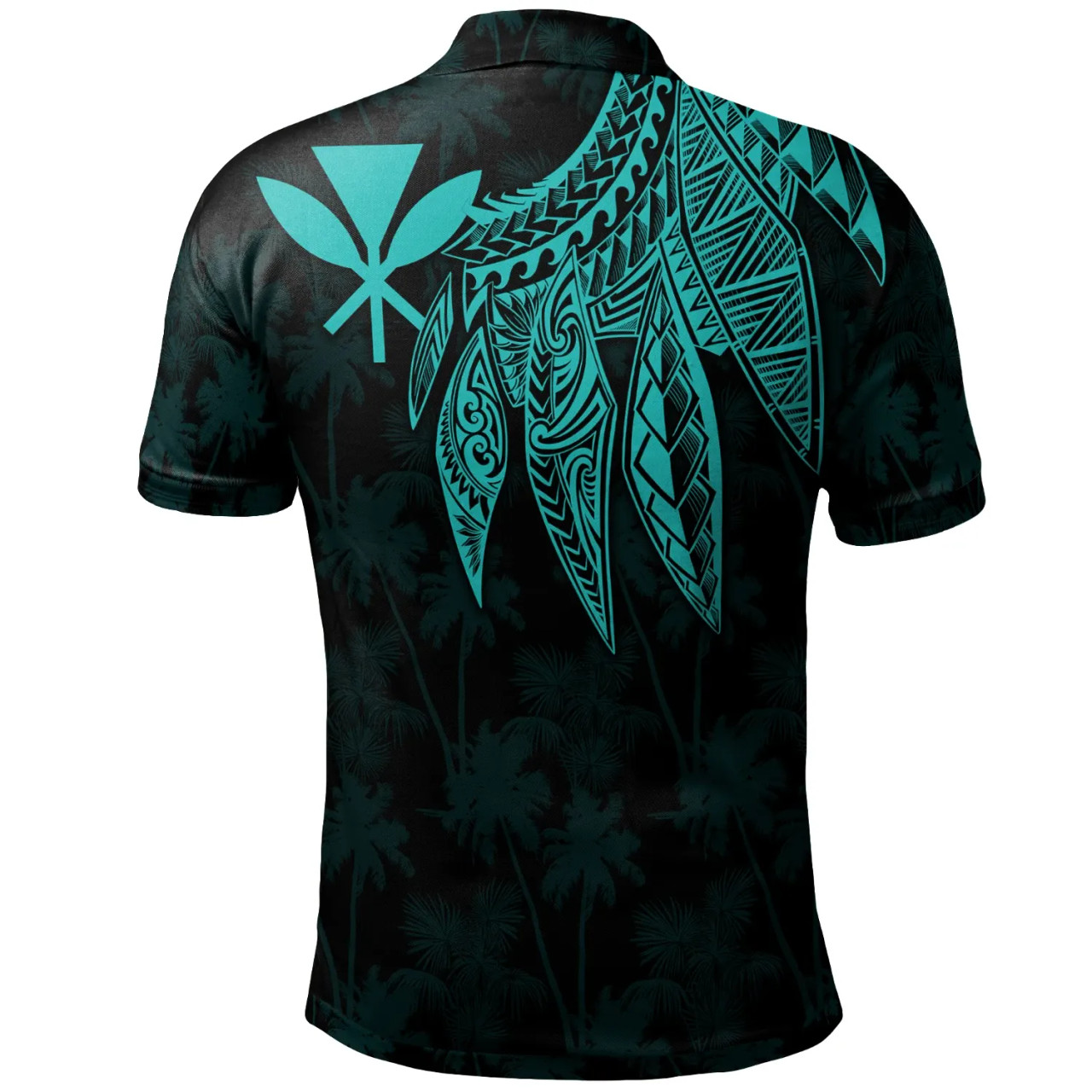 Polynesian Hawaii Kanaka Maoli Polo Shirt - Polynesian Wings (Turquoise) 2