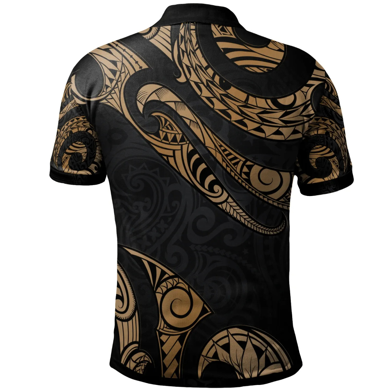 Pohnpei Polynesian Custom Personalised Polo Shirt - Poly Tattoo Gold Version 2