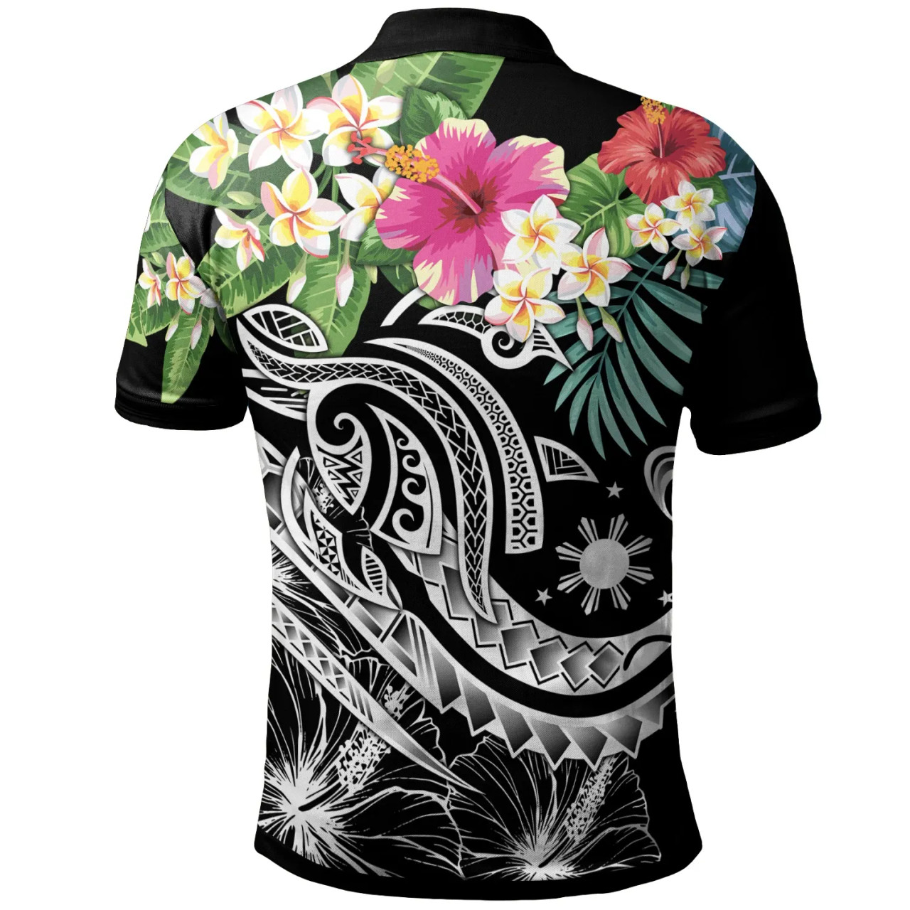 The Philippines Polo - Summer Plumeria (Black) 2