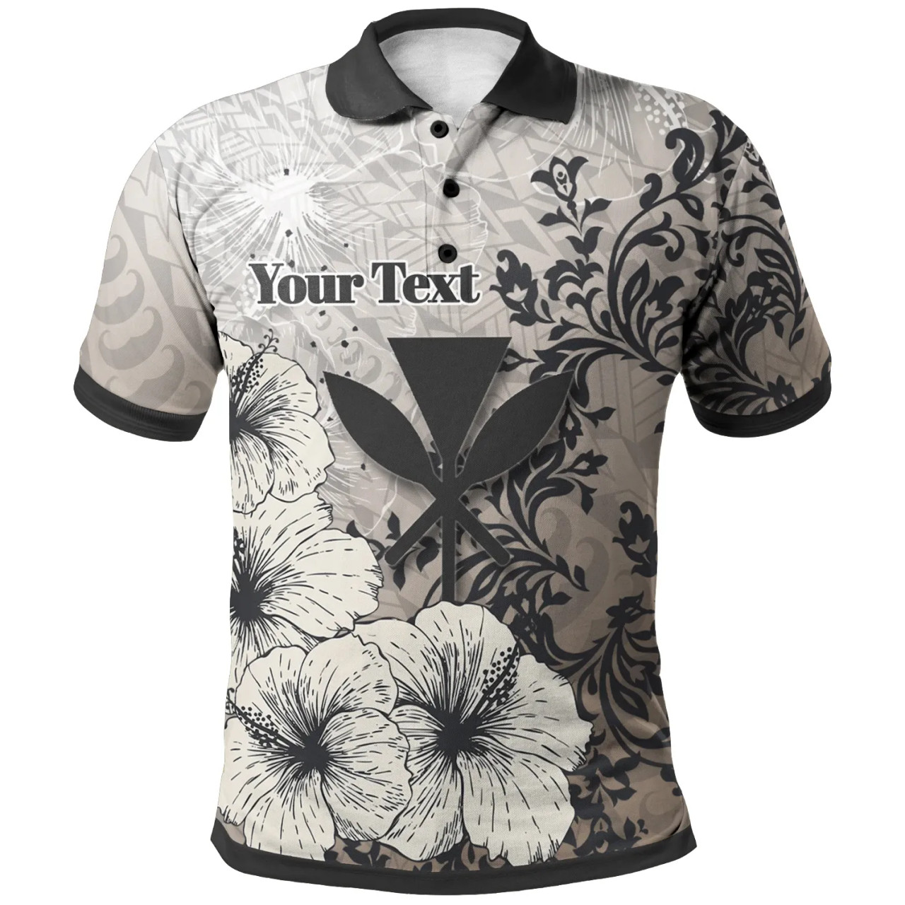 Kanaka Maoli Polo - Custom Personalised Vintage Luxury Floral Style 1