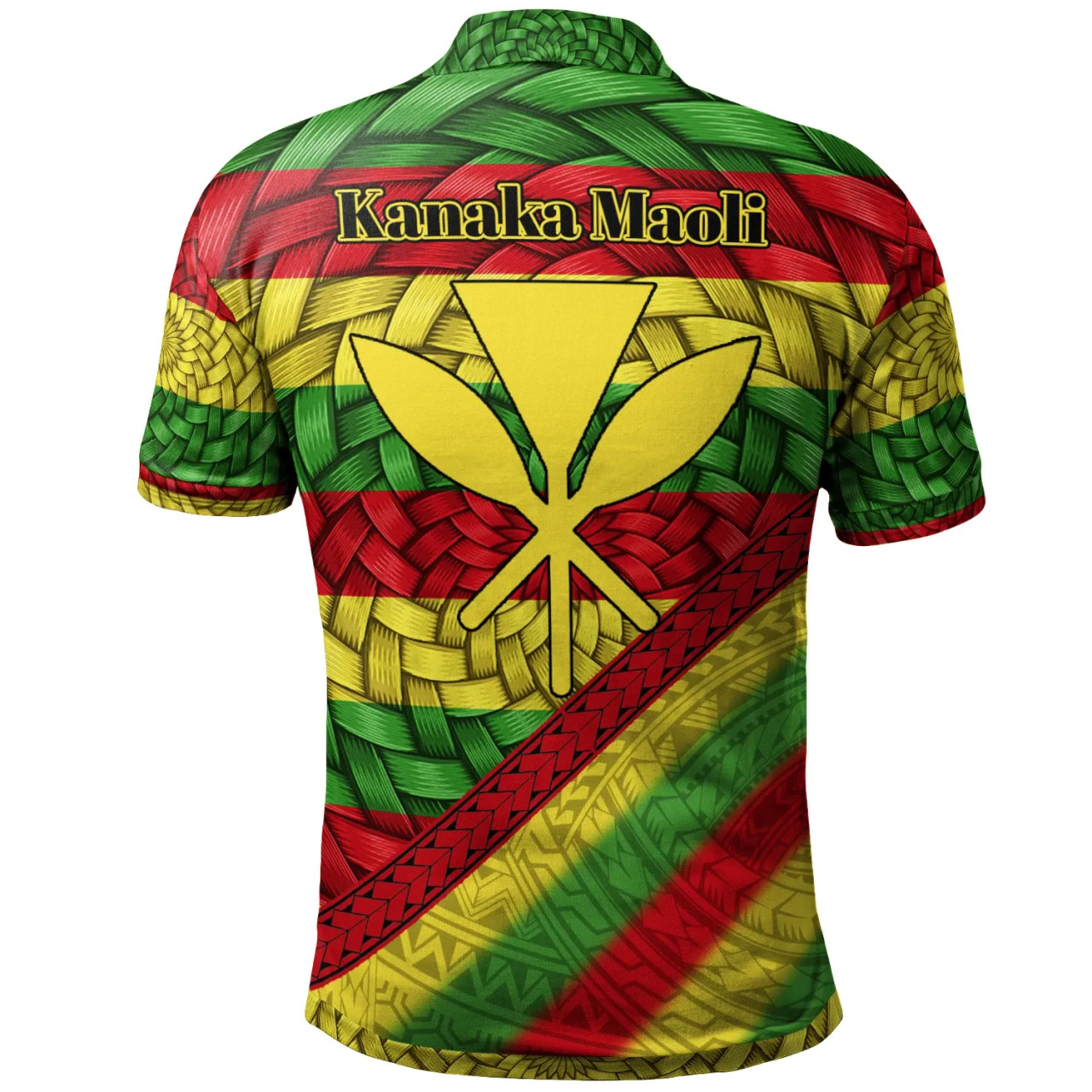 Hawaii Polo Shirt - Custom Personalised Kanaka Maoli Flag With Bamboo Patterns 2