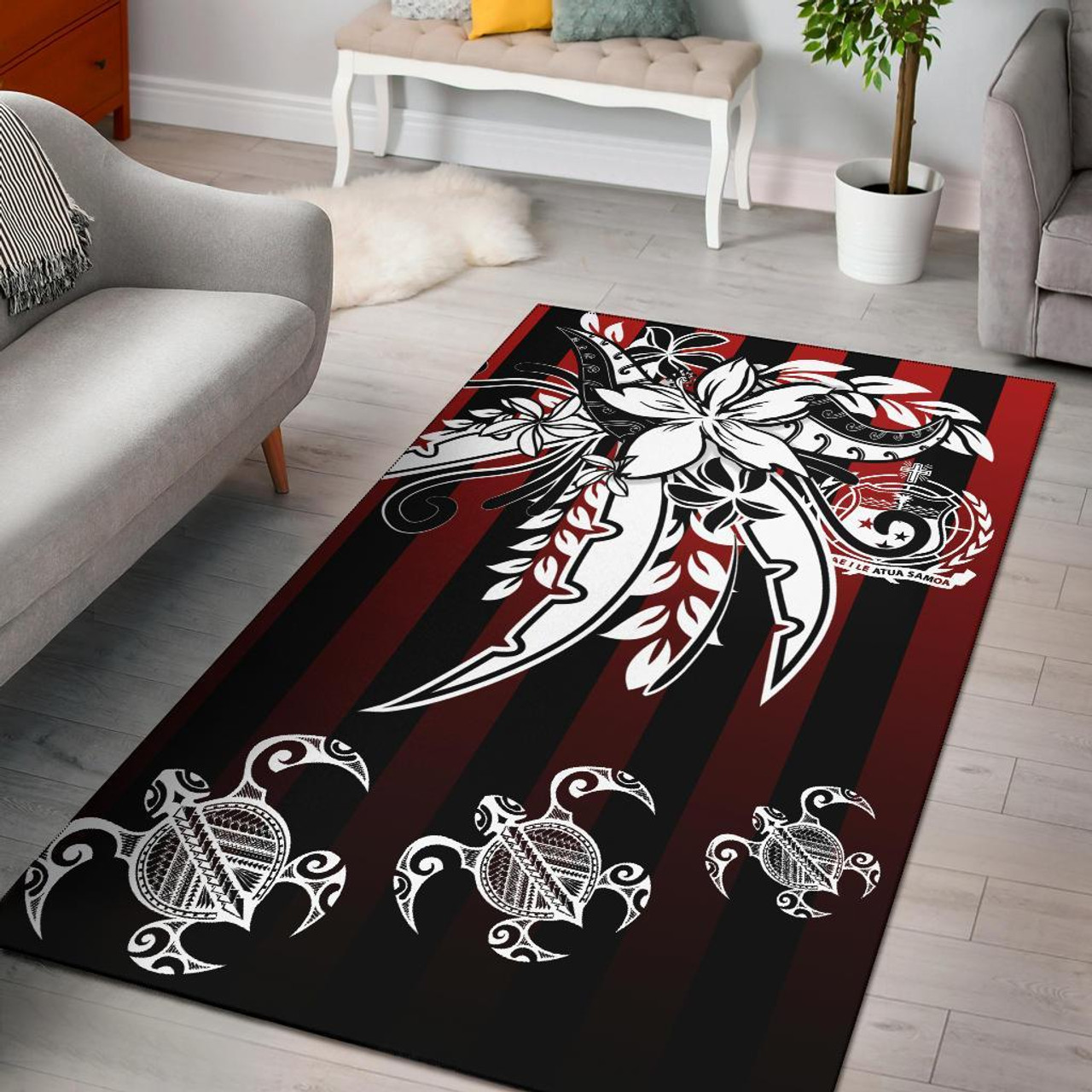 Samoa Area Rug - Vertical Stripes Style Polynesian 1