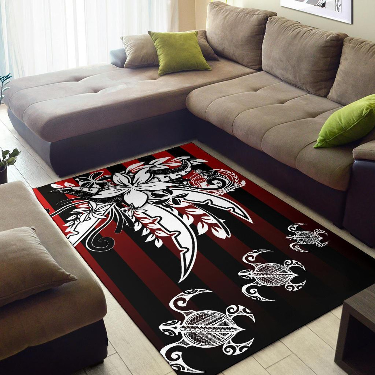 Samoa Area Rug - Vertical Stripes Style Polynesian 2