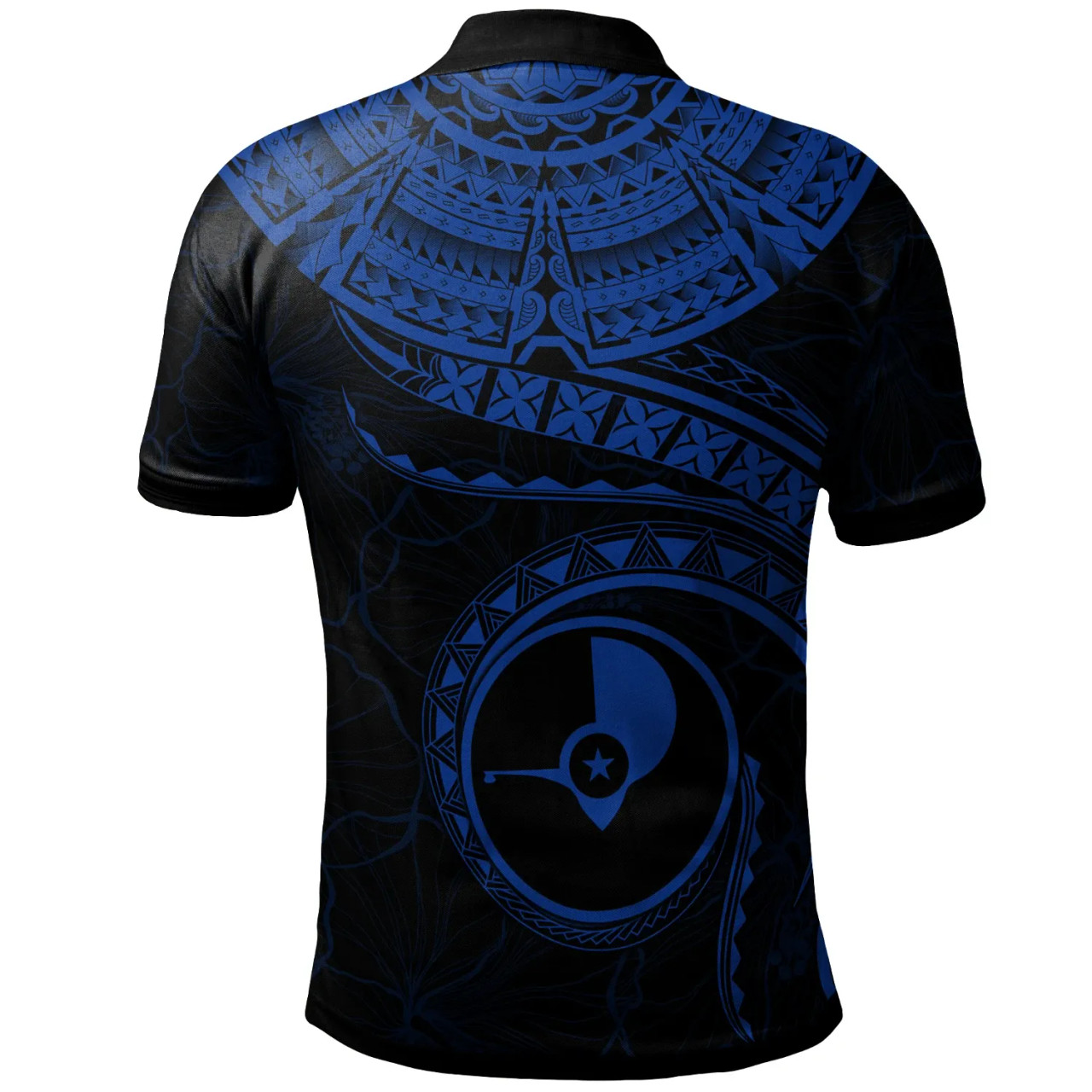 Yap Polynesian Polo Shirt - Yap Waves (Blue) 2