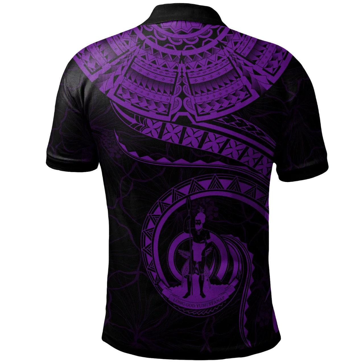 Vanuatu Polynesian Polo Shirt - Vanuatu Waves (Purple) 2