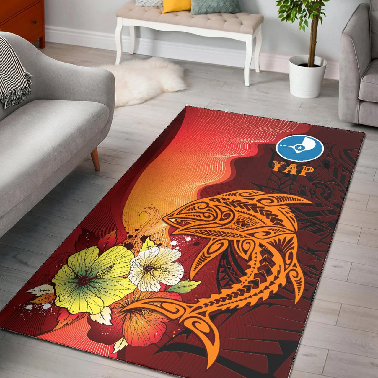 Yap Area Rugs - Tribal Tuna Fish Polynesian 1