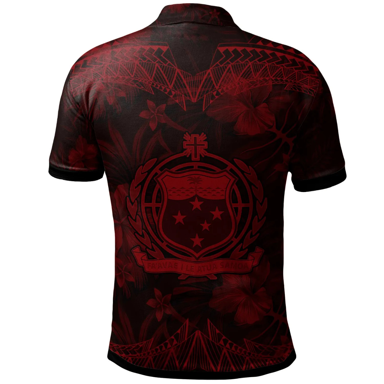 Samoa Polo Shirt -  Keep Calm Style Red Patterns 2