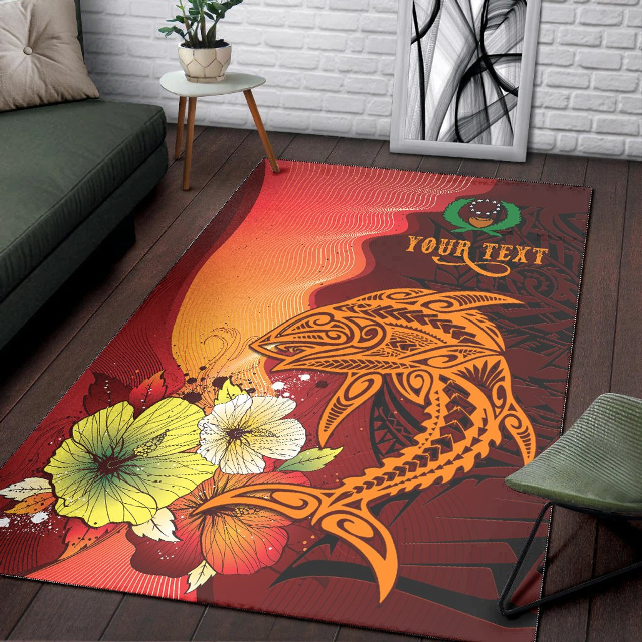 Pohnpei Custom Personalised Area Rugs - Tribal Tuna Fish Polynesian 3