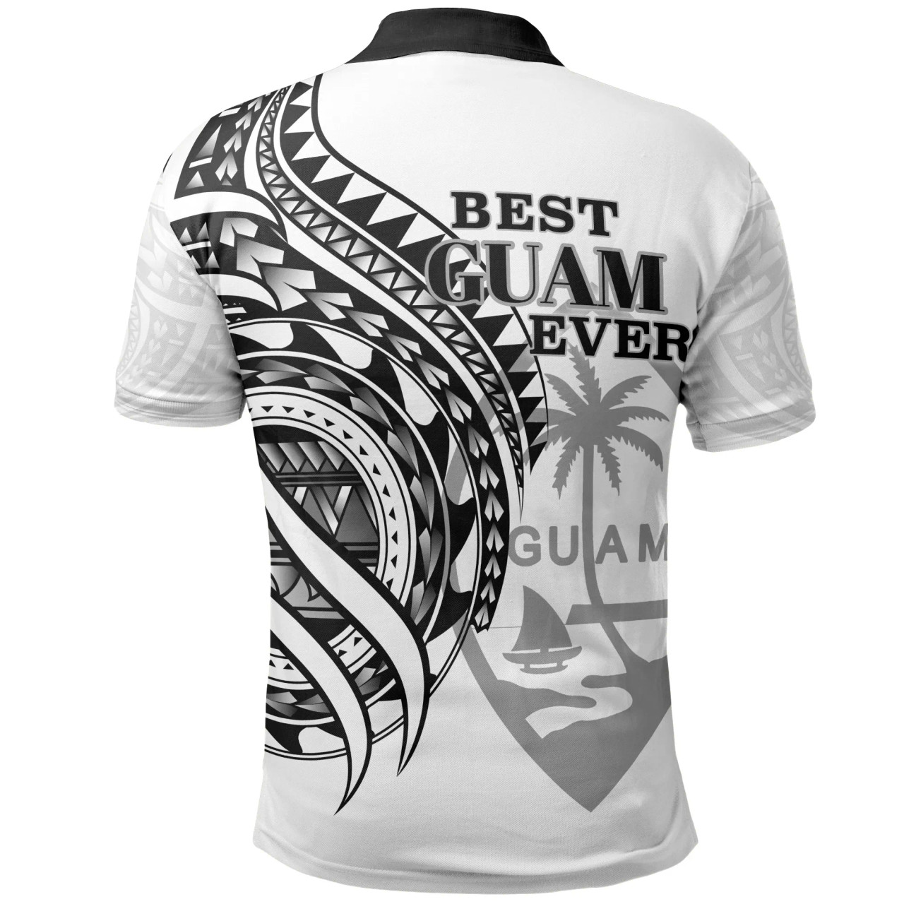 Guam Polo Shirt - Black Color Polynesian Patterns Best Guam Ever 2