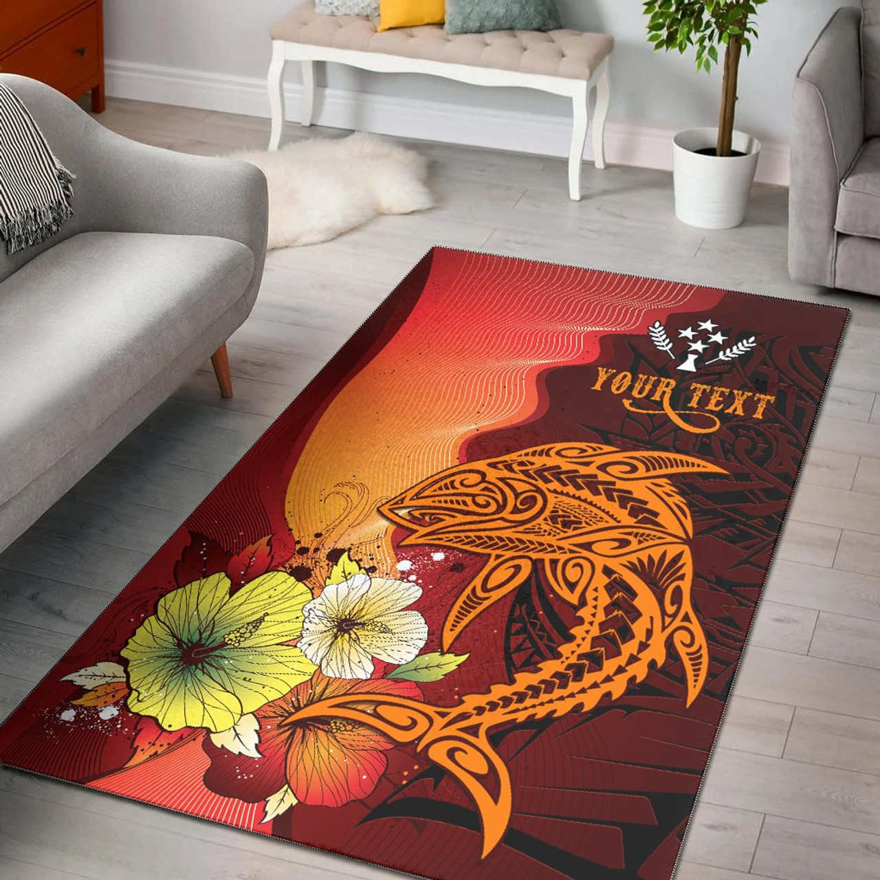 Kosrae Custom Personalised Area Rugs - Tribal Tuna Fish Polynesian 1