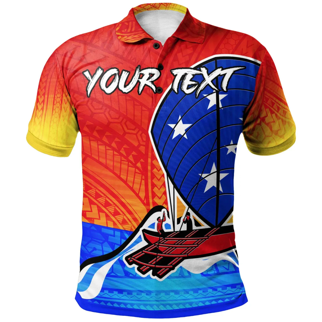 Samoa Custom Personalised Polo Shirt - Polynesian Samoa Boat 1