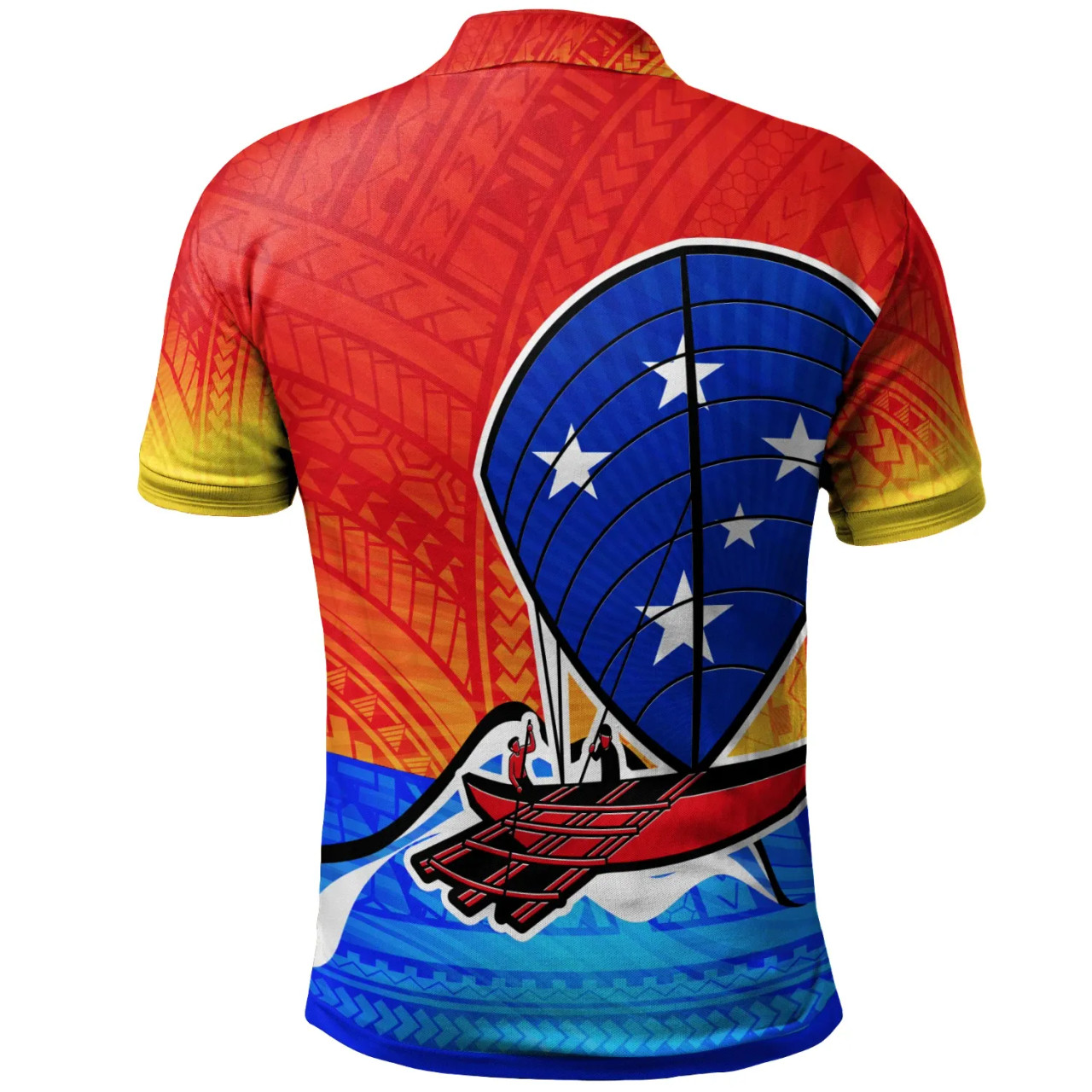 Samoa Custom Personalised Polo Shirt - Polynesian Samoa Boat 2