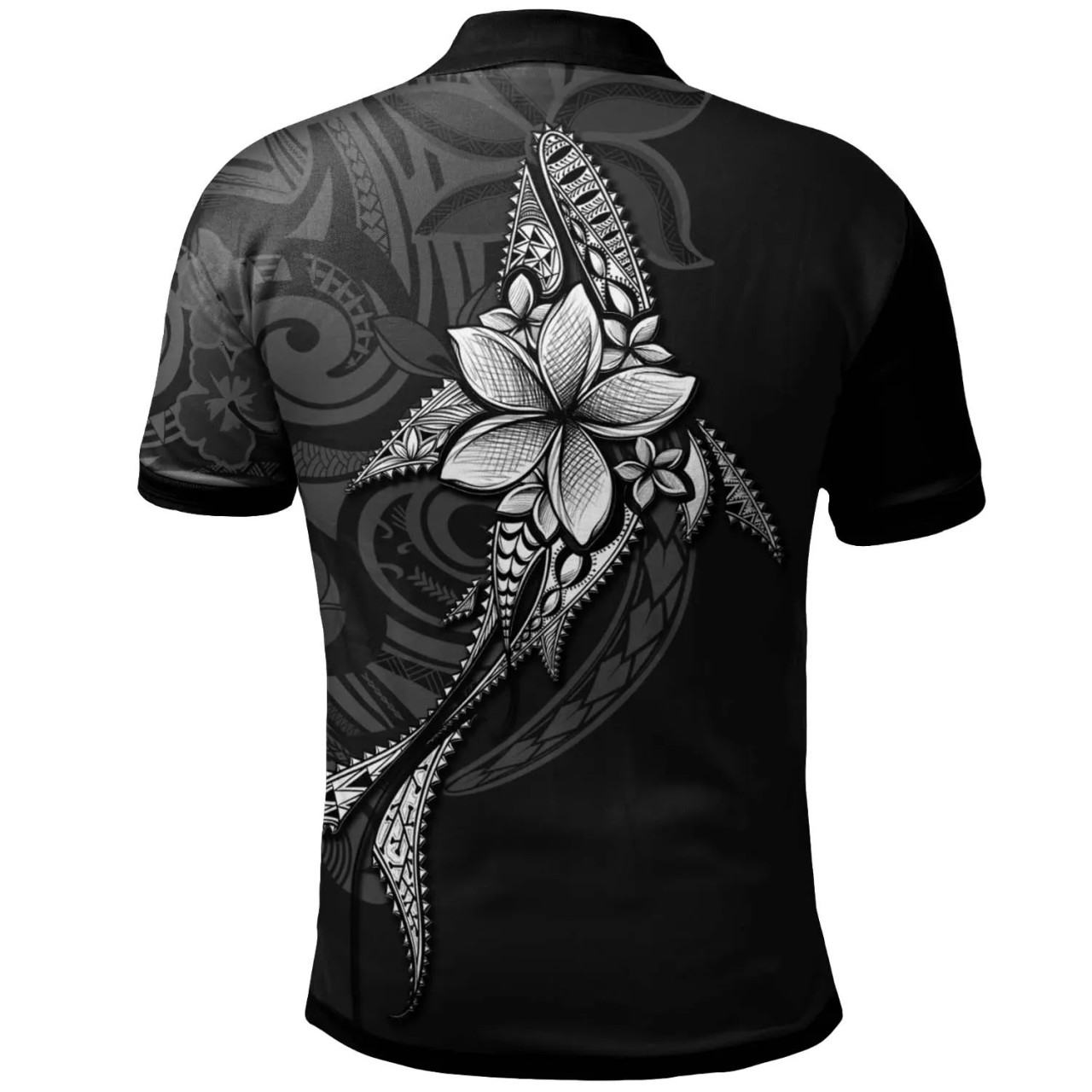 Guam Polo Shirt - Fish With Plumeria Flowers Style 2