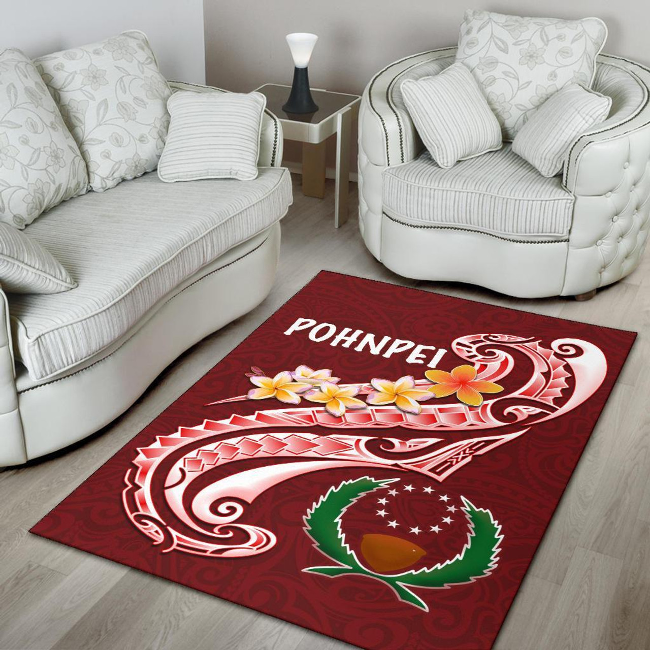 Pohnpei Area Rug - Pohnpei Seal Polynesian Patterns Plumeria Polynesian 4