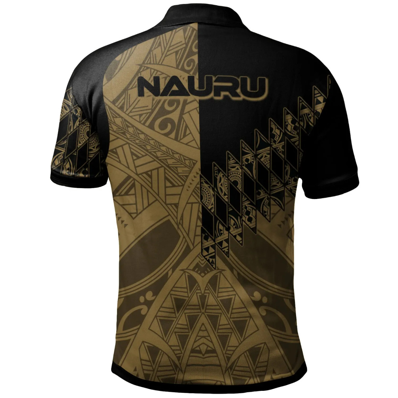Nauru Polo Shirt - Gold Color Symmetry Style 2