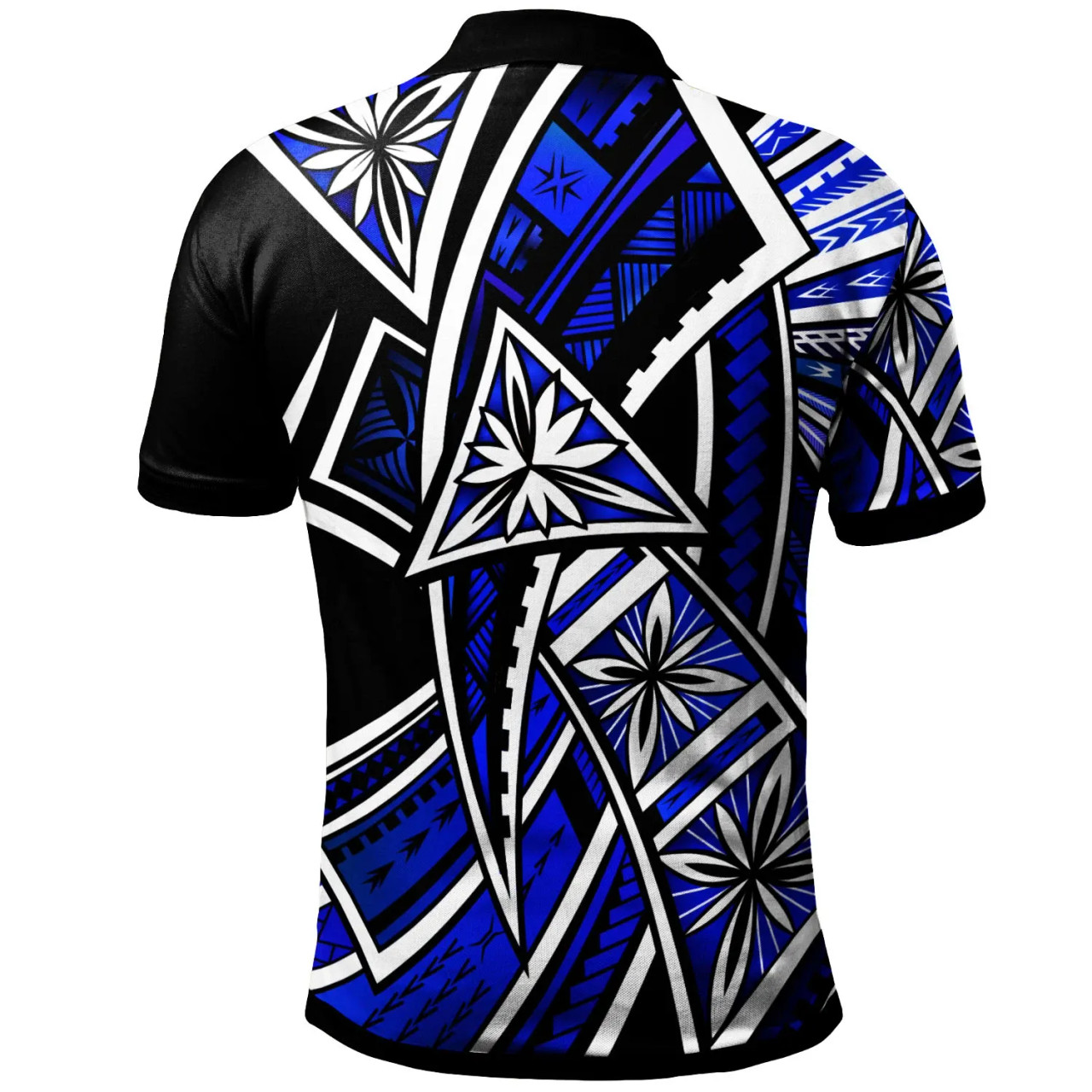 Northern Mariana Islands Polo Shirt - Tribal Flower Special Pattern Blue Color 2