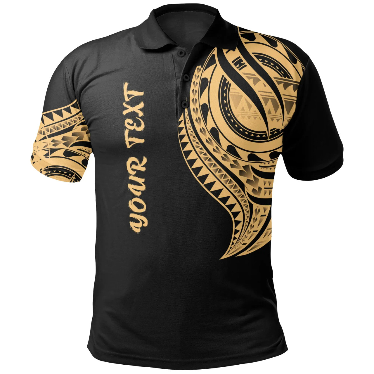 Cook Islands Custom Personalised Polo Shirt - Cook Islands Tatau Gold Patterns 1