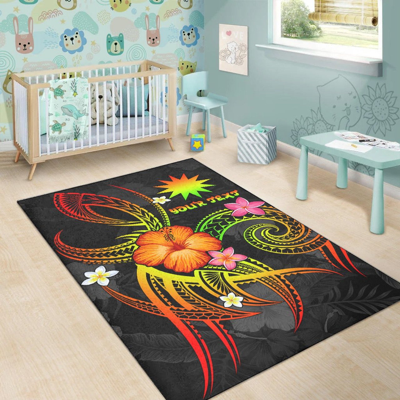 Nauru Polynesian Personalised Area Rug - Legend of Nauru (Reggae) Polynesian 7