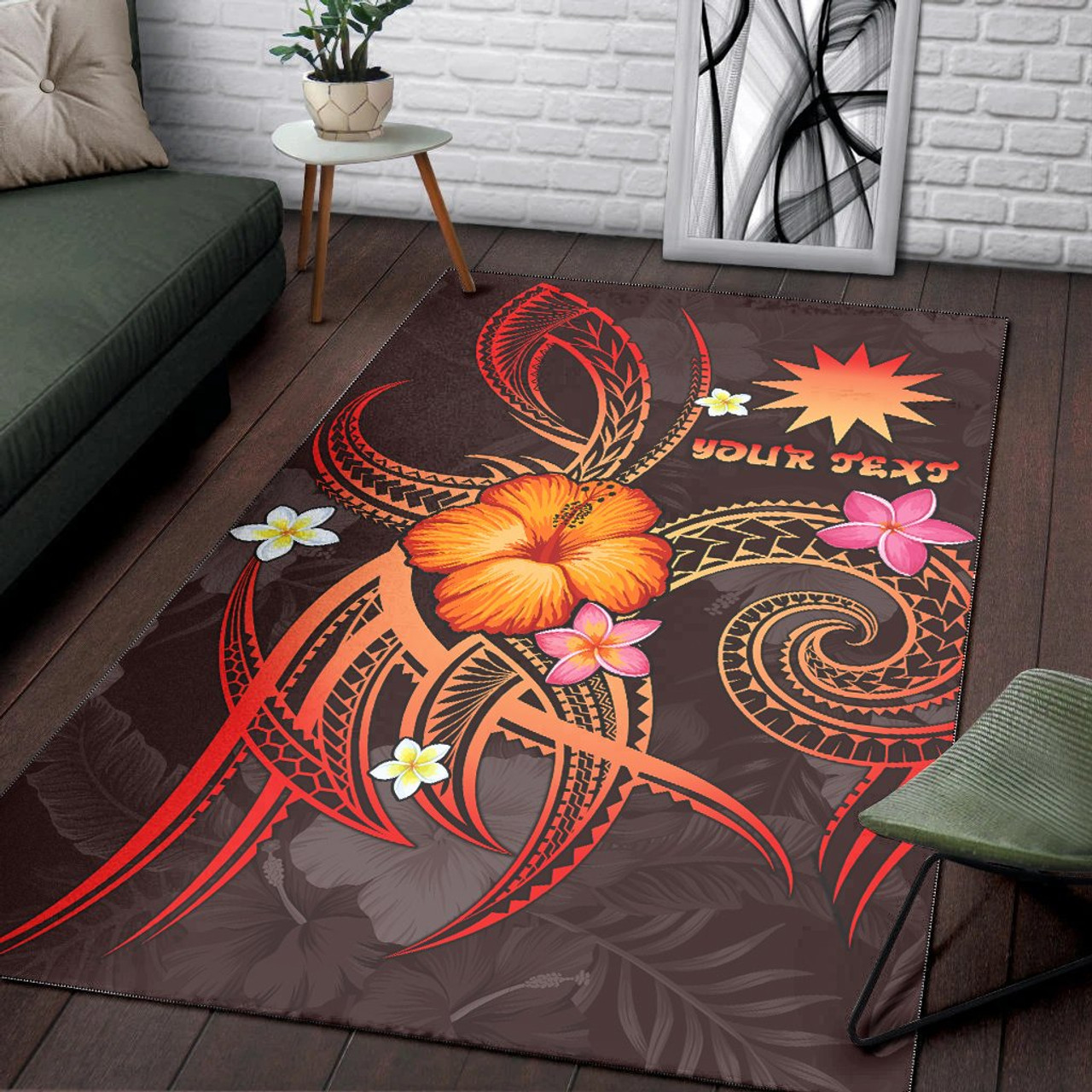 Nauru Polynesian Personalised Area Rug - Legend of Nauru (Red) Polynesian 5