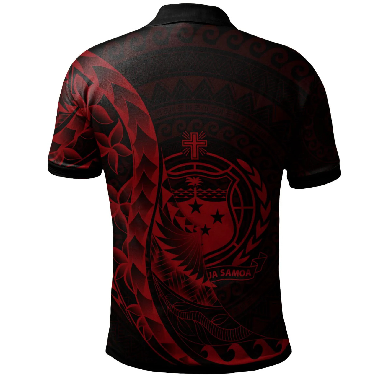 Samoa Polo Shirt - Custom Personalised Polynesian Pattern Style Red Color 2