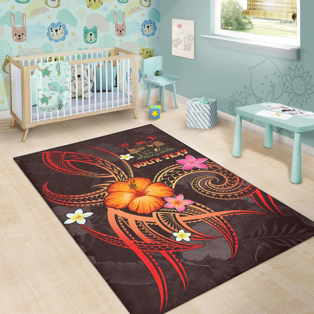 Fiji Polynesian Personalised Area Rug - Legend of Fiji (Red) Polynesian 4