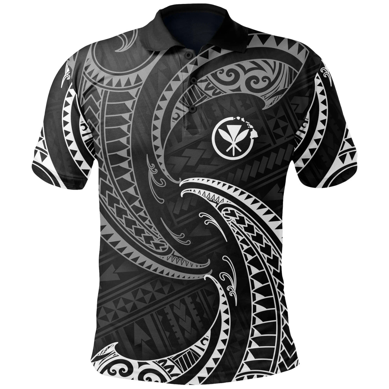 Hawaii Polynesian Custom Personalised Polo Shirt - White Tribal Wave 1