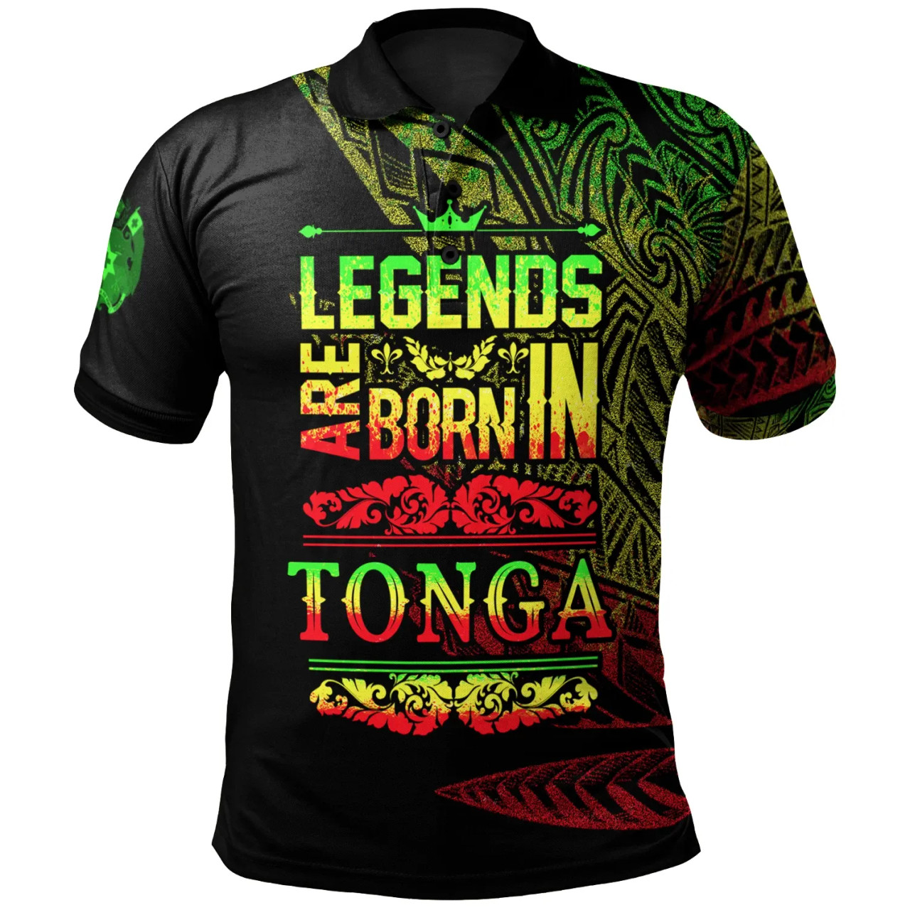 Tonga Polo Shirt - Legends Are Born In Reggae Color 1