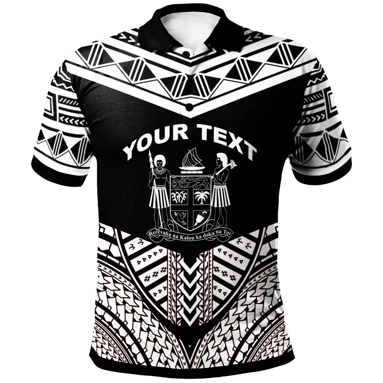 Fiji Custom Personalised Polo Shirt - Tribal Pattern Cool Style White Color 1