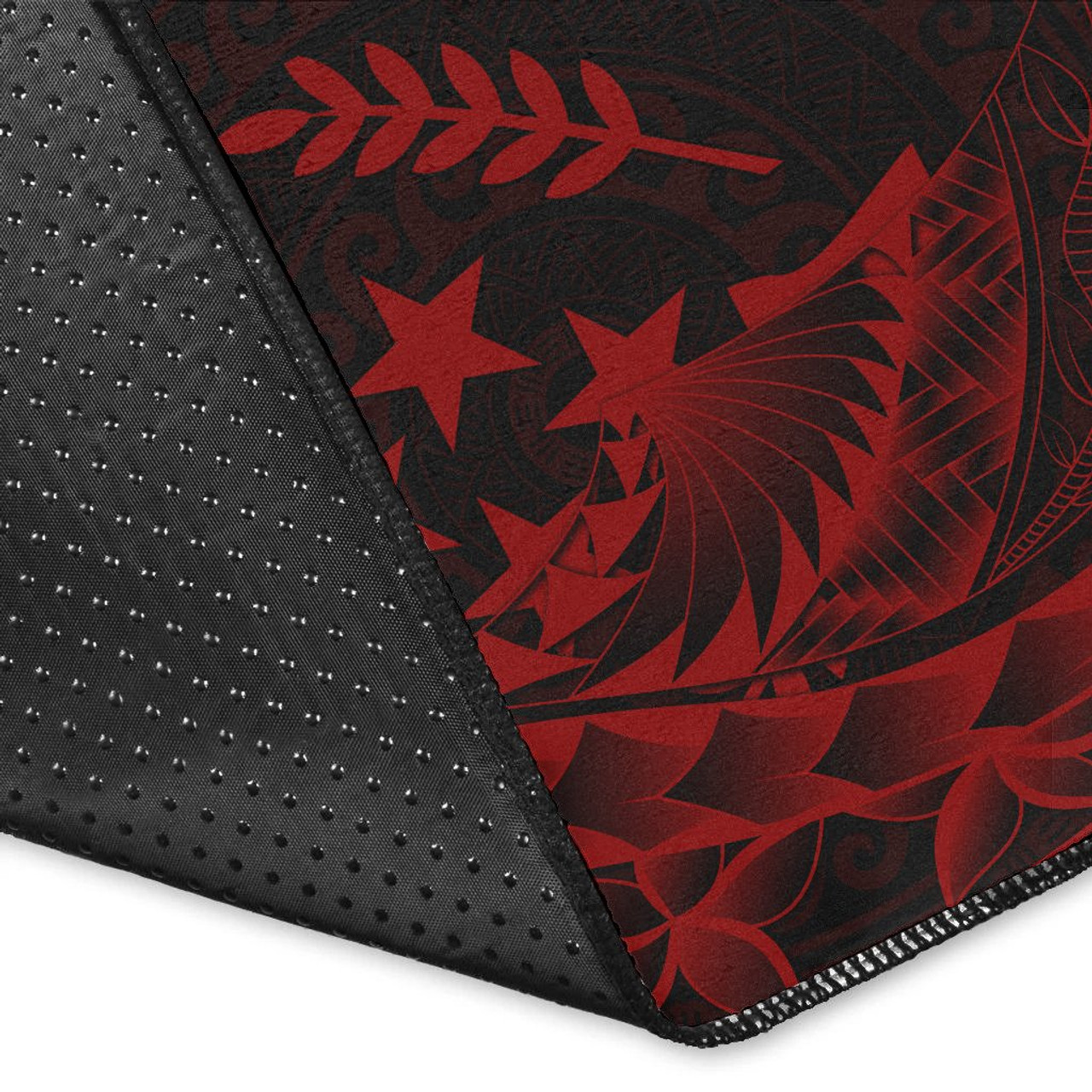 Kosrae Area Rug - Custom Personalised Polynesian Pattern Style Red Color Polynesian 6