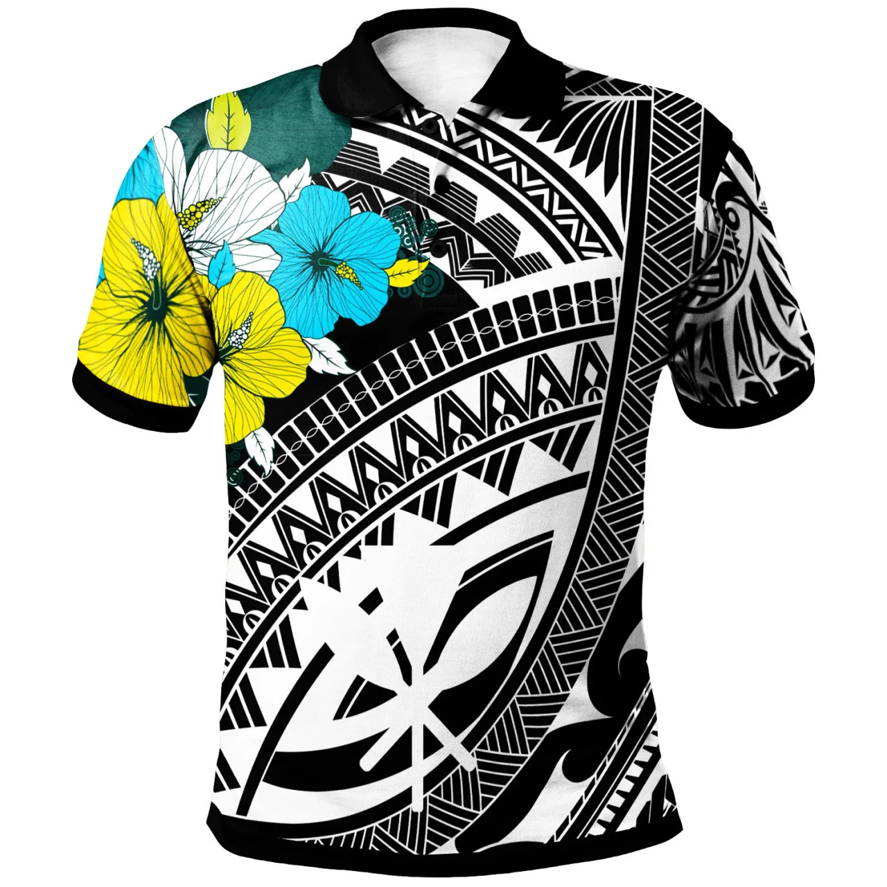 Hawaii Polo Shirt - Polynesian Pattern Black Color 1