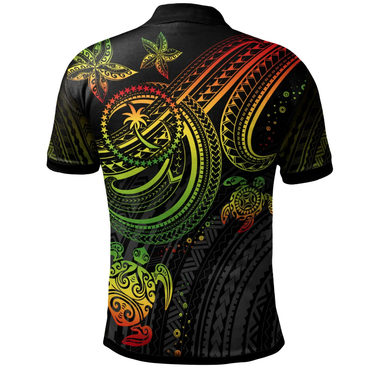 Chuuk Custom Personalised Polo Shirt - Reggae Turtle 2