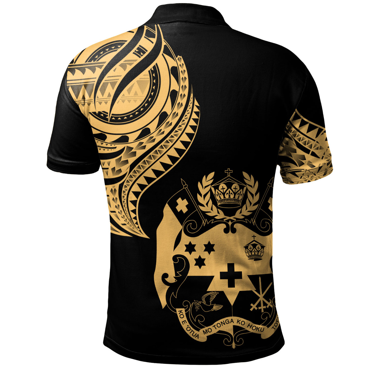 Tonga Polo Shirt - Tonga Tatau Gold Patterns