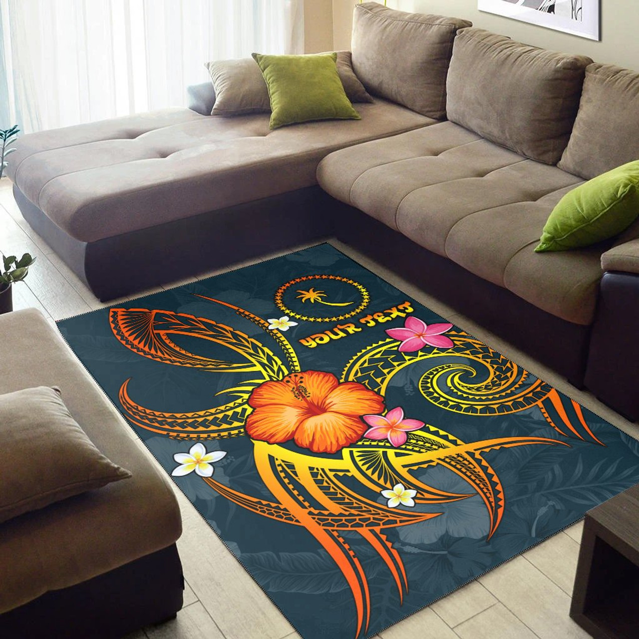 Chuuk Polynesian Personalised Area Rug - Legend of Chuuk (Blue) Polynesian 5